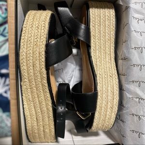 **BRAND NEW** Lulus Corsa Black Espadrille Flatform Sandals